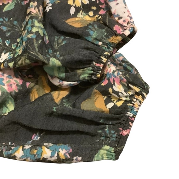 LC Lauren Conrad Pink & Black Floral Blouse Relaxed Style/ Size L - Picture 6 of 11